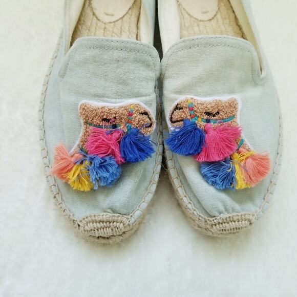 Soludos | Shoes | Soludos Blue Tassel Camel Espadrille  SOLUDOS TASSEL CAMEL SMOKING SLIPPERS size 8